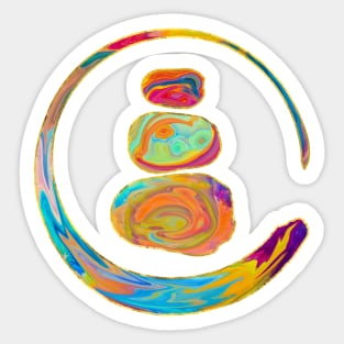 Zen Enso Circle and Zen stones Sticker